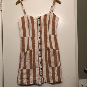 Orange and white horizontal stripe dress